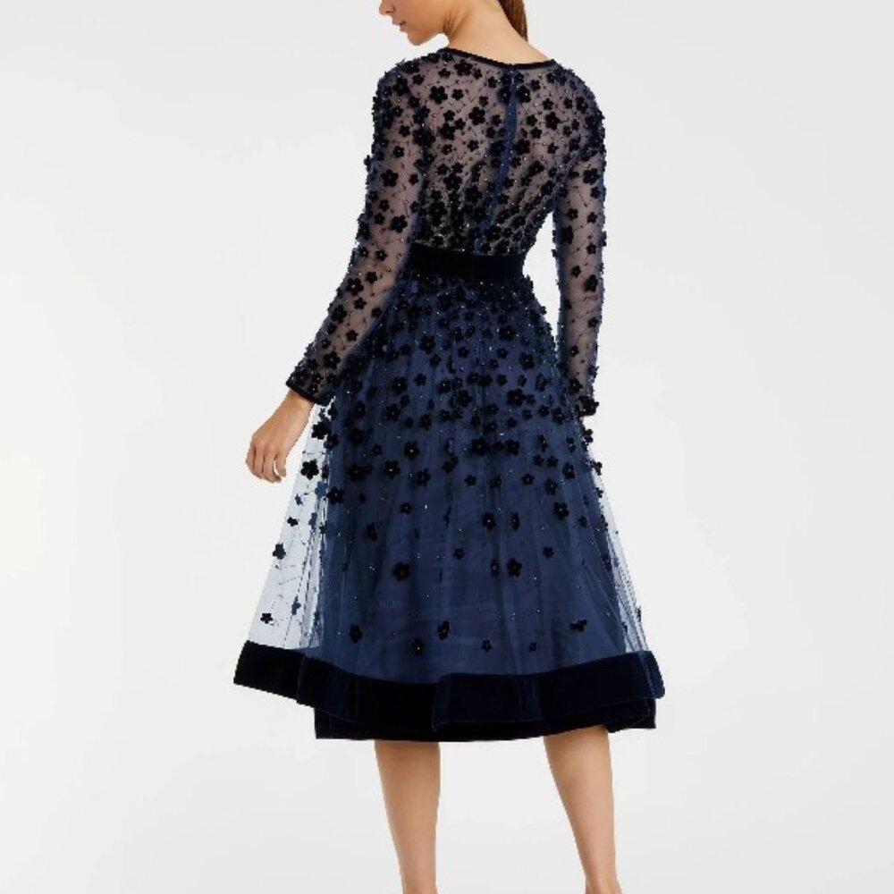 Mac Duggal Embellished Illusion Dress 67007 - Midnight - Picture 2 of 3